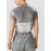 Mens Metallic Patchwork Short Sleeve Cropped T-Shirt