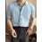 Mens Contrast Trim Lapel Knit Short Sleeve Shirt