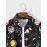 Mens Space Cartoon Animal Print Lapel Long Sleeve Shirts Winter
