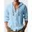 Mens Solid Button Up Long Sleeve Drawstring Hooded Shirts