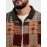 Mens Ethnic Vintage Geometric Pattern Patchwork Long Sleeve Shirts Winter