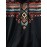 Mens Ethnic Geometric Print Kangaroo Pocket Drawstring Hoodies Winter