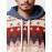 Mens Ethnic Pattern Kangaroo Pocket Contrast Drawstring Hoodies Winter