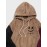 Mens Smile Face Embroidered Patchwork Plush Drawstring Hoodies Winter