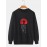 Mens Japanese Ninja Red Sun Print Crew Neck Pullover Sweatshirts Winter