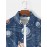 Mens Allover Galaxy Planet Print Lapel Long Sleeve Shirts Winter