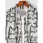 Mens Allover Cartoon Cat Print Casual Long Sleeve Shirts Winter
