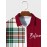 Mens Christmas Plaid Letter Print Patchwork Casual Long Sleeve Shirts Winter