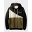 Mens Color Block Patchwork Embroidered Casual Drawstring Hoodies Winter