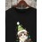 Mens Christmas Tree Cat Print Crew Neck Pullover Sweatshirts Winter